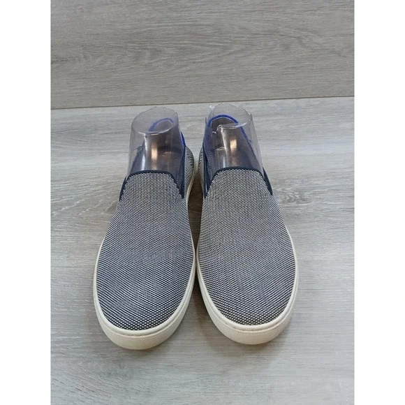 Rothy's The Sneaker Slip On Shoes Womens 9.5 Black White Knit Comfort Loafers - Picture 2 of 10